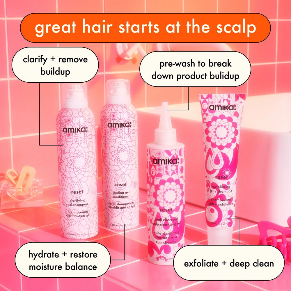 amika Reset Pink Charcoal Scalp Cleansing Oil 200ml