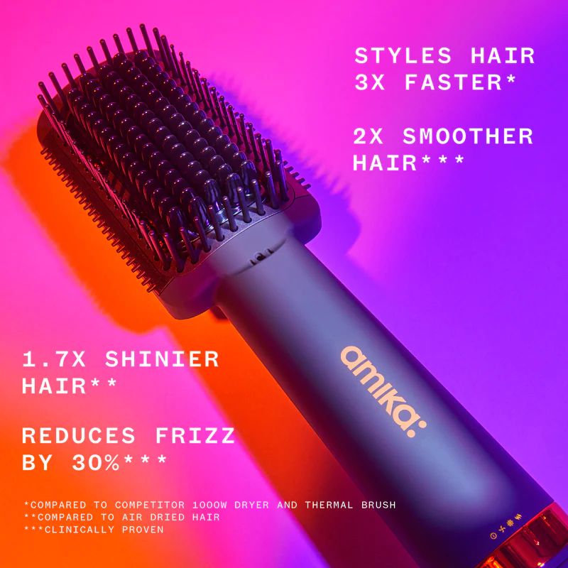 amika Double Agent 2-In-1 Blow Dryer + Straightening Brush