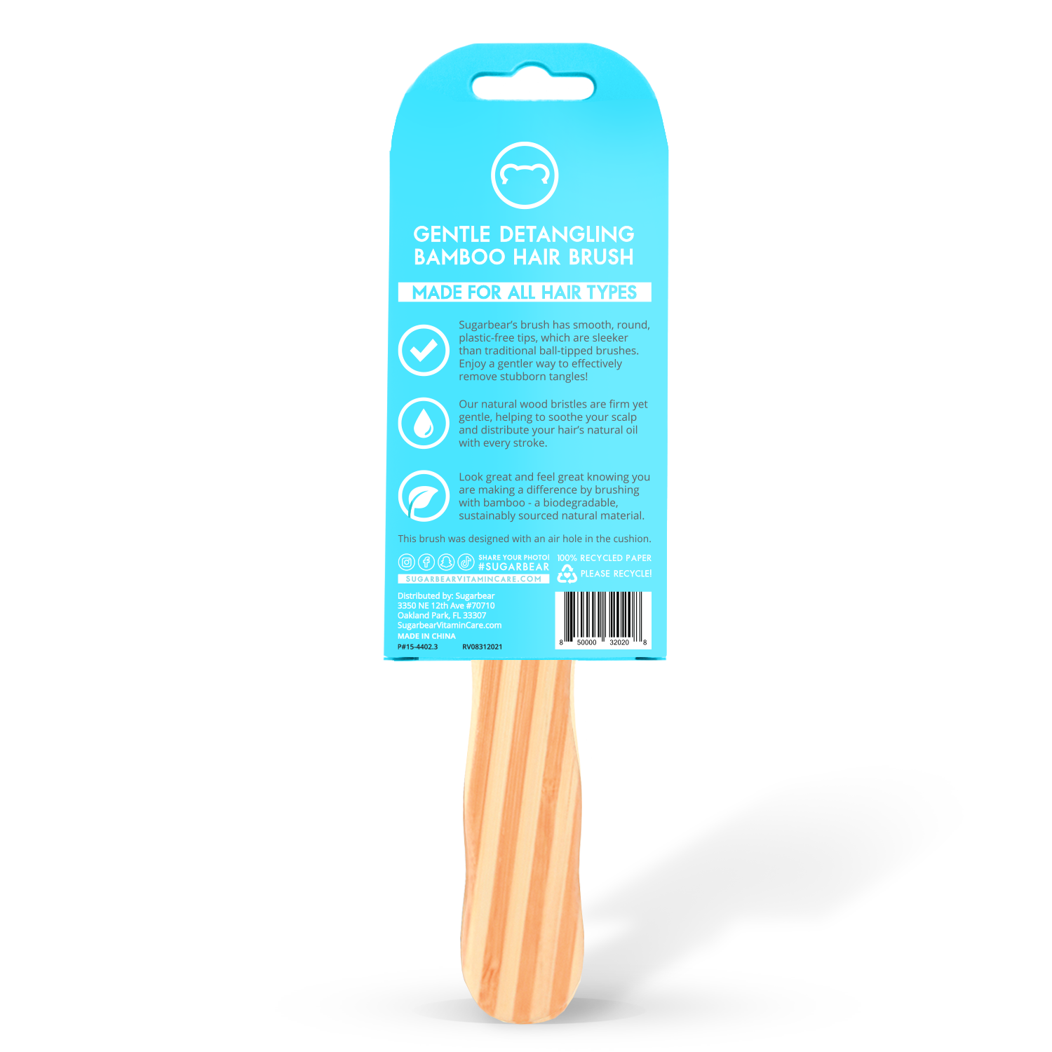 SugarBearHair Gentle Detangling Bamboo Brush