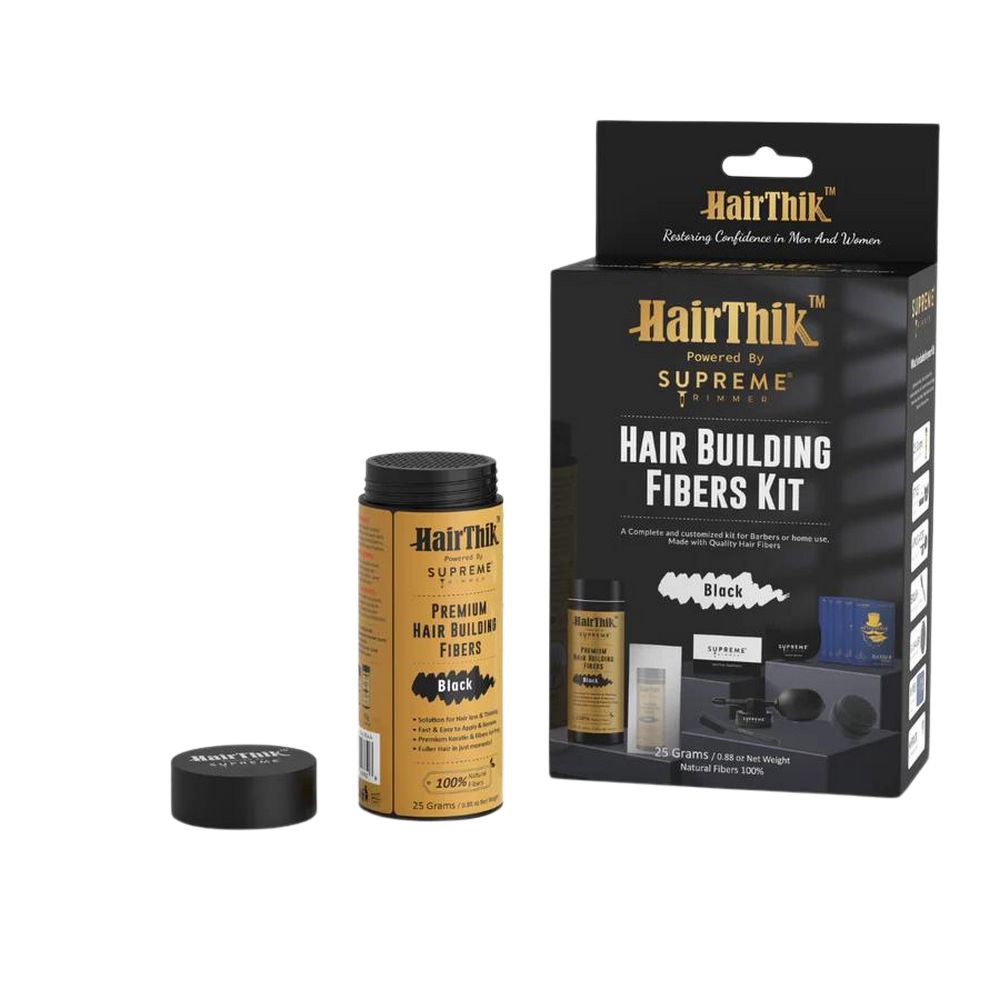 Supreme HairThik Hair Building Fibers 7-in-1 Starter Kit - Black