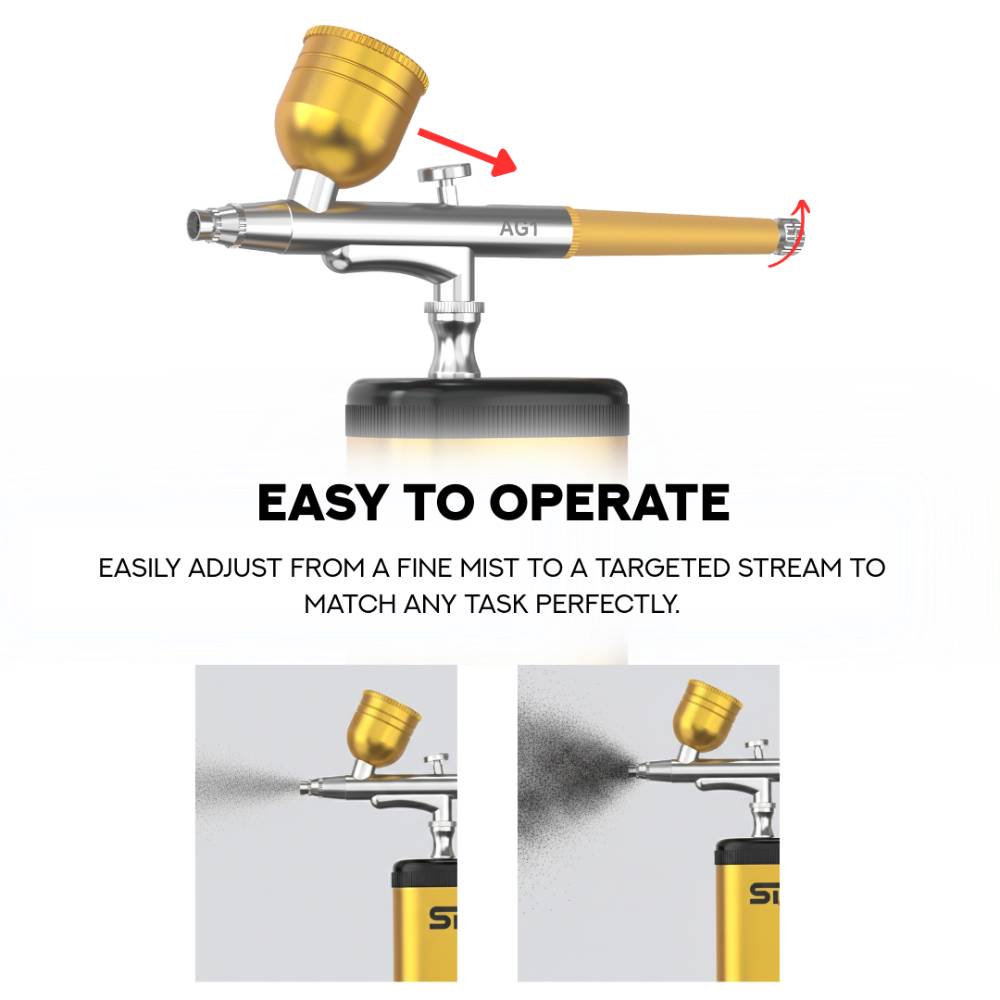 Supreme Airbrush Gun Kit Gold