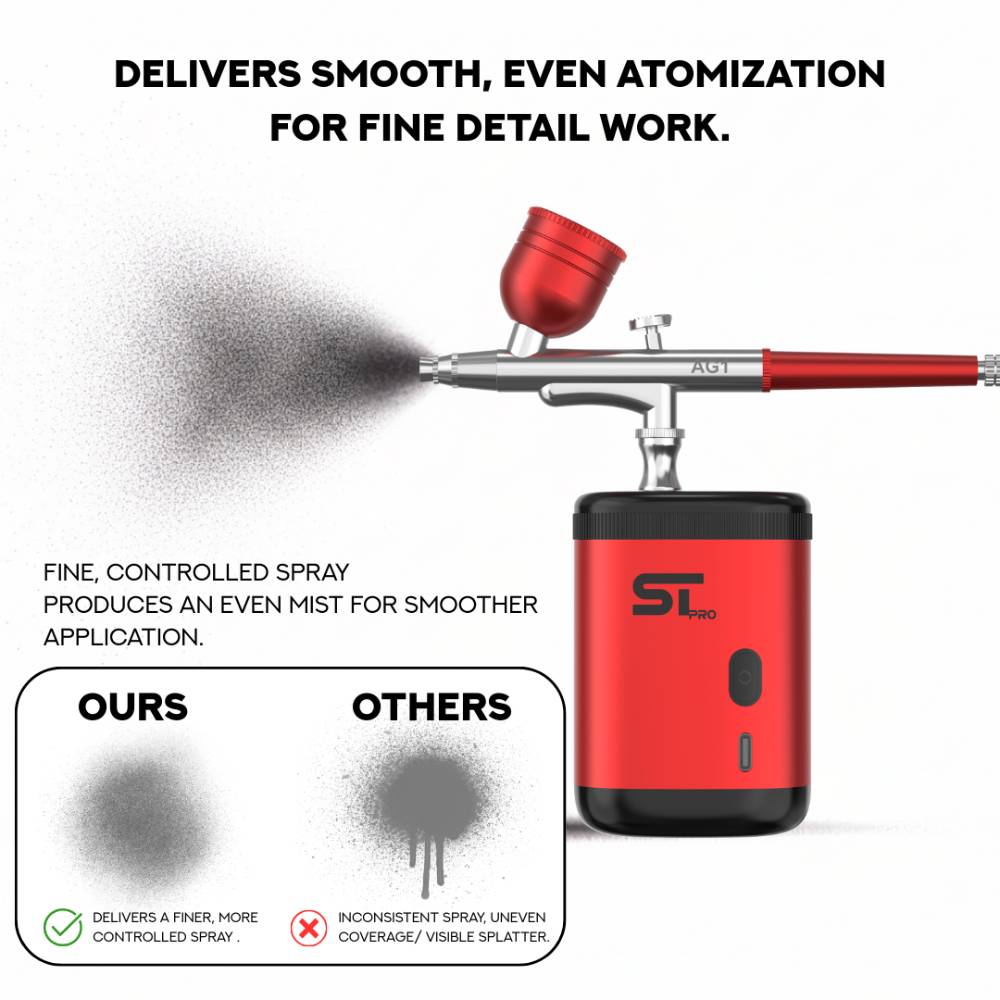 Supreme Airbrush Gun Kit Red