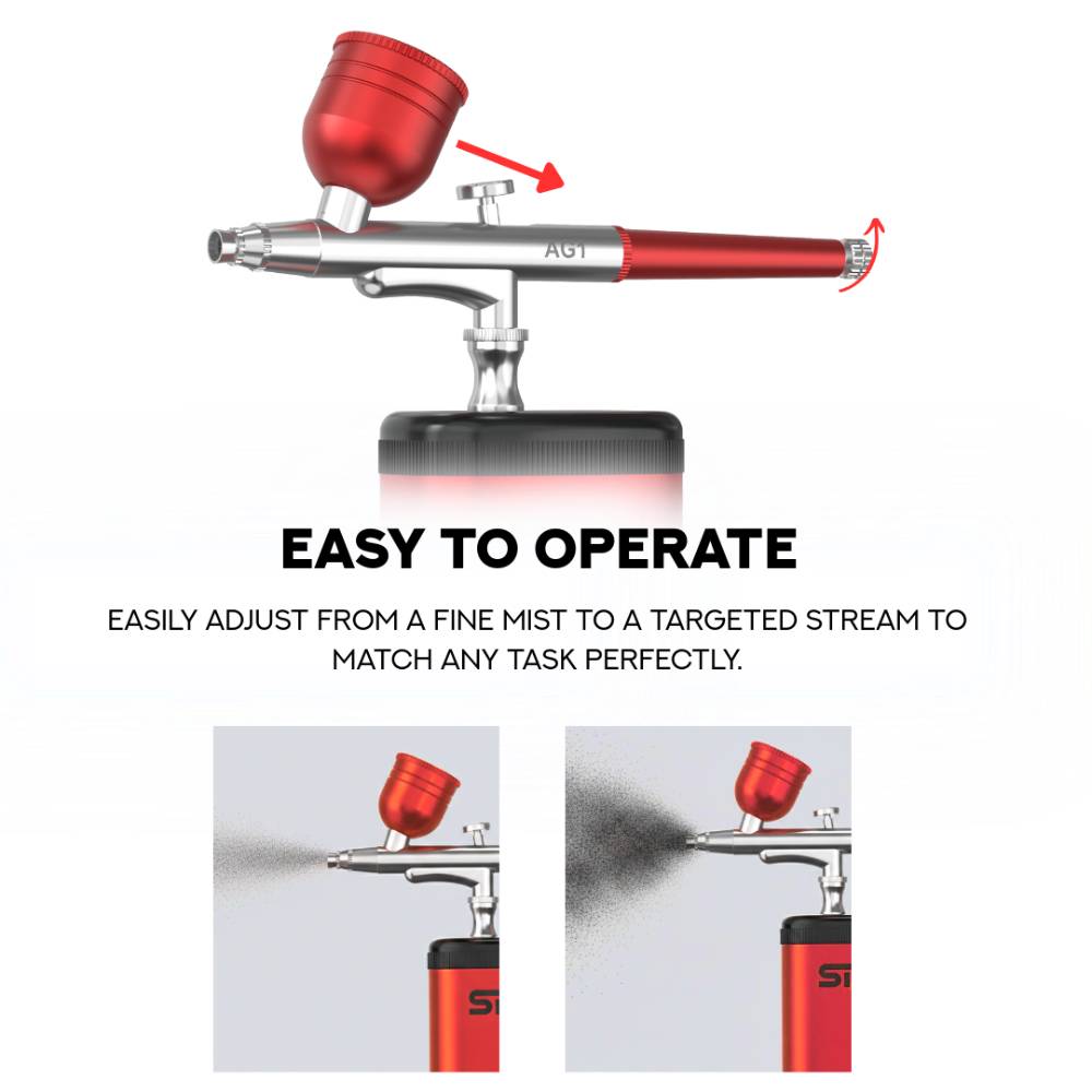 Supreme Airbrush Gun Kit Red