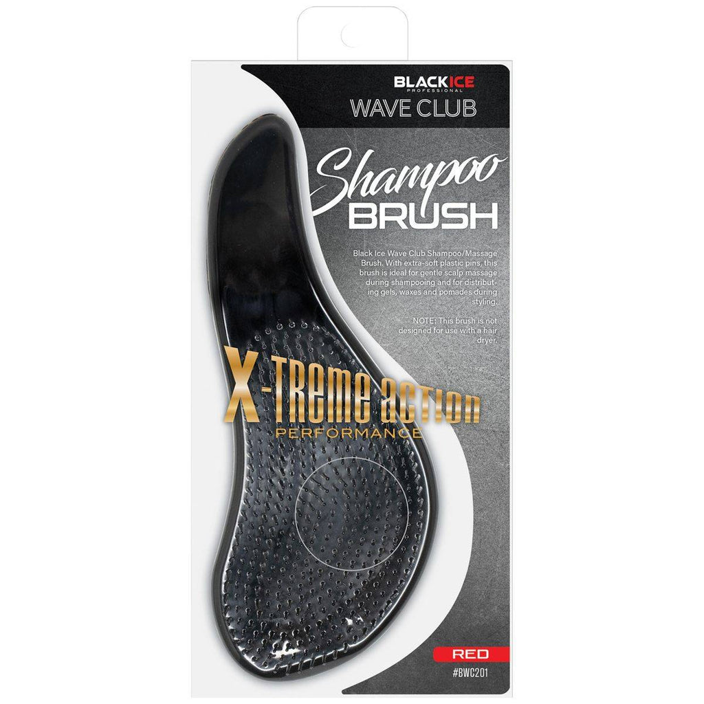 Black Ice Wave Club  Shampoo Brush Red