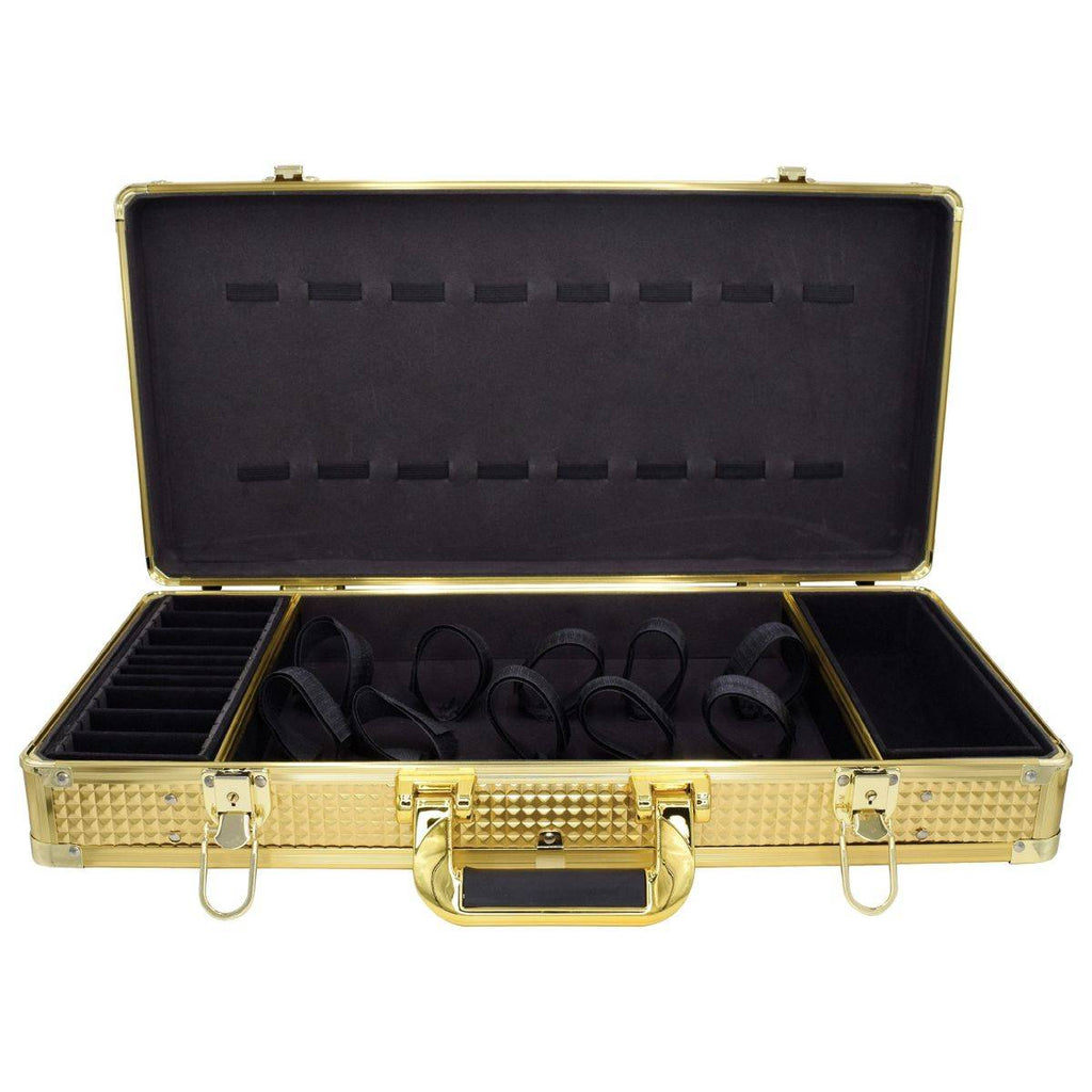 Black Ice Diamond Embossed Texture Barber Case Gold