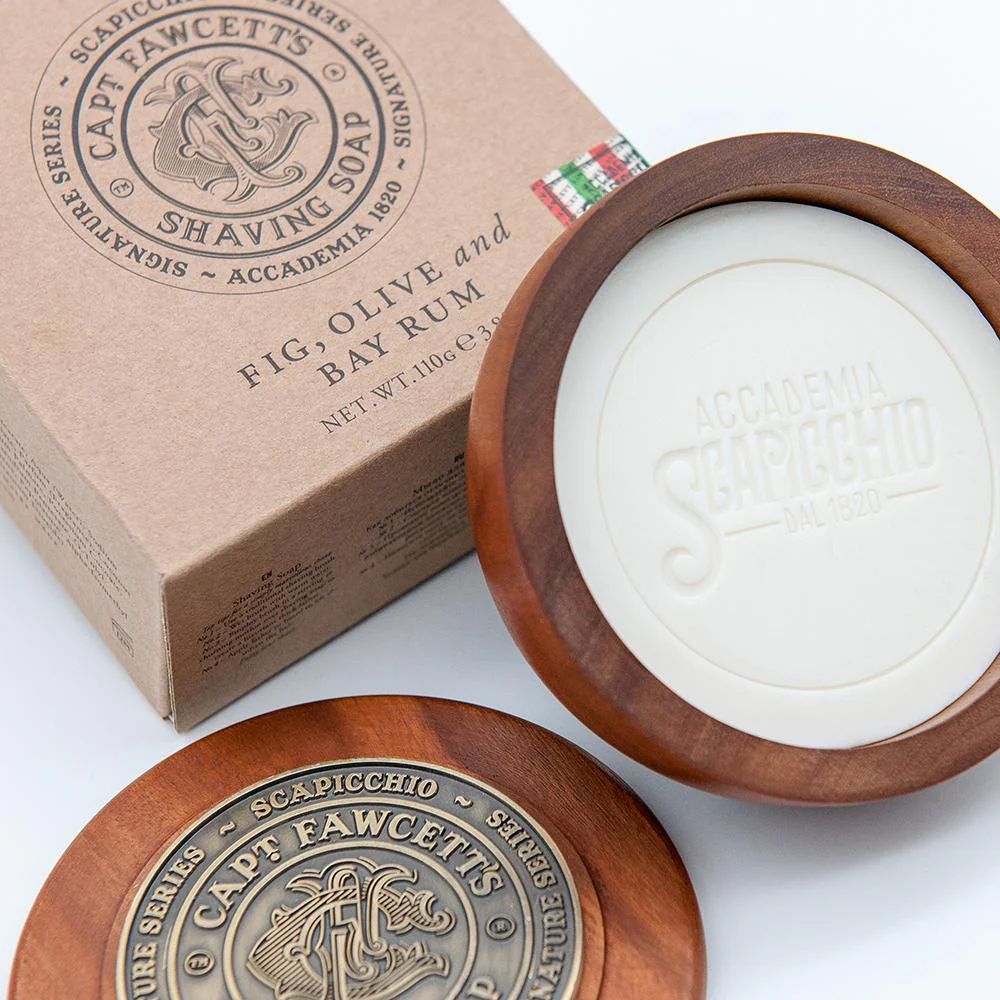 Captain Fawcett Scapicchio Fig, Olive & Bay Rum Shaving Soap 110g