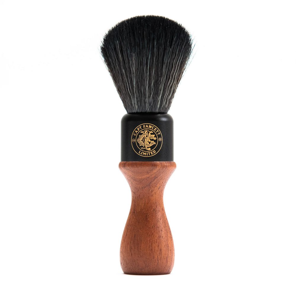Captain Fawcett Wooden Handle Faux Fur Shaving Brush