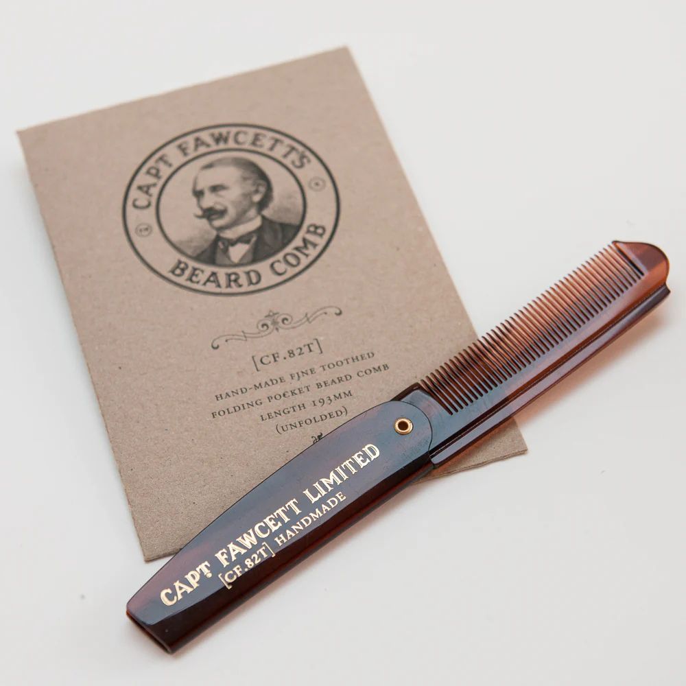 Captain Fawcett Folding Pocket Beard Comb