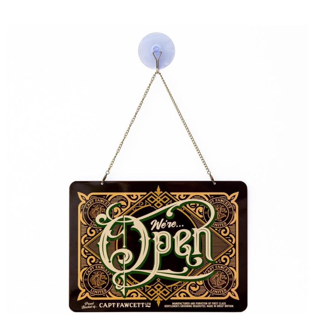 Captain Fawcett Open & Closed Sign