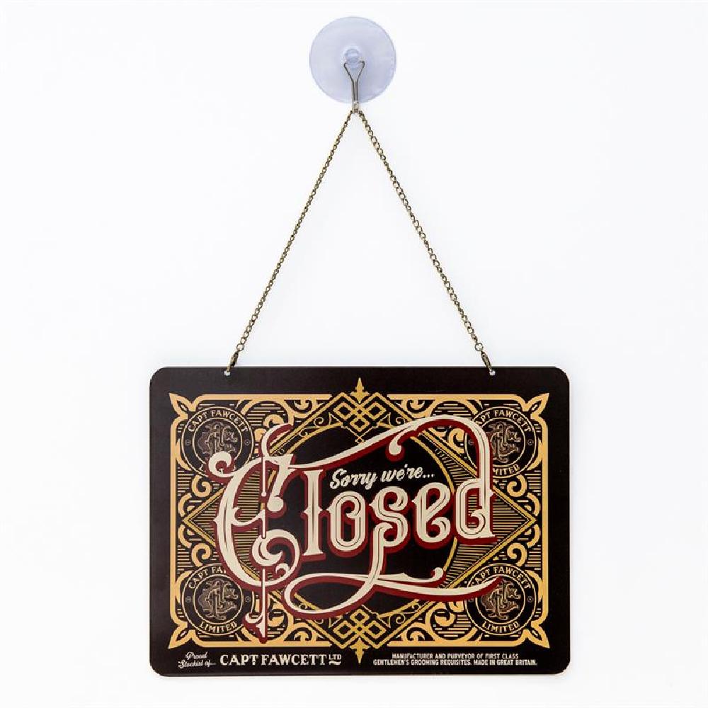 Captain Fawcett Open & Closed Sign