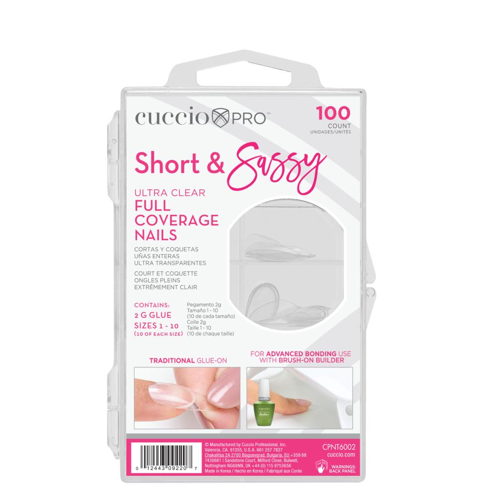 Cuccio Ultra Clear Full Coverage Nail Tips Short & Sassy (100)