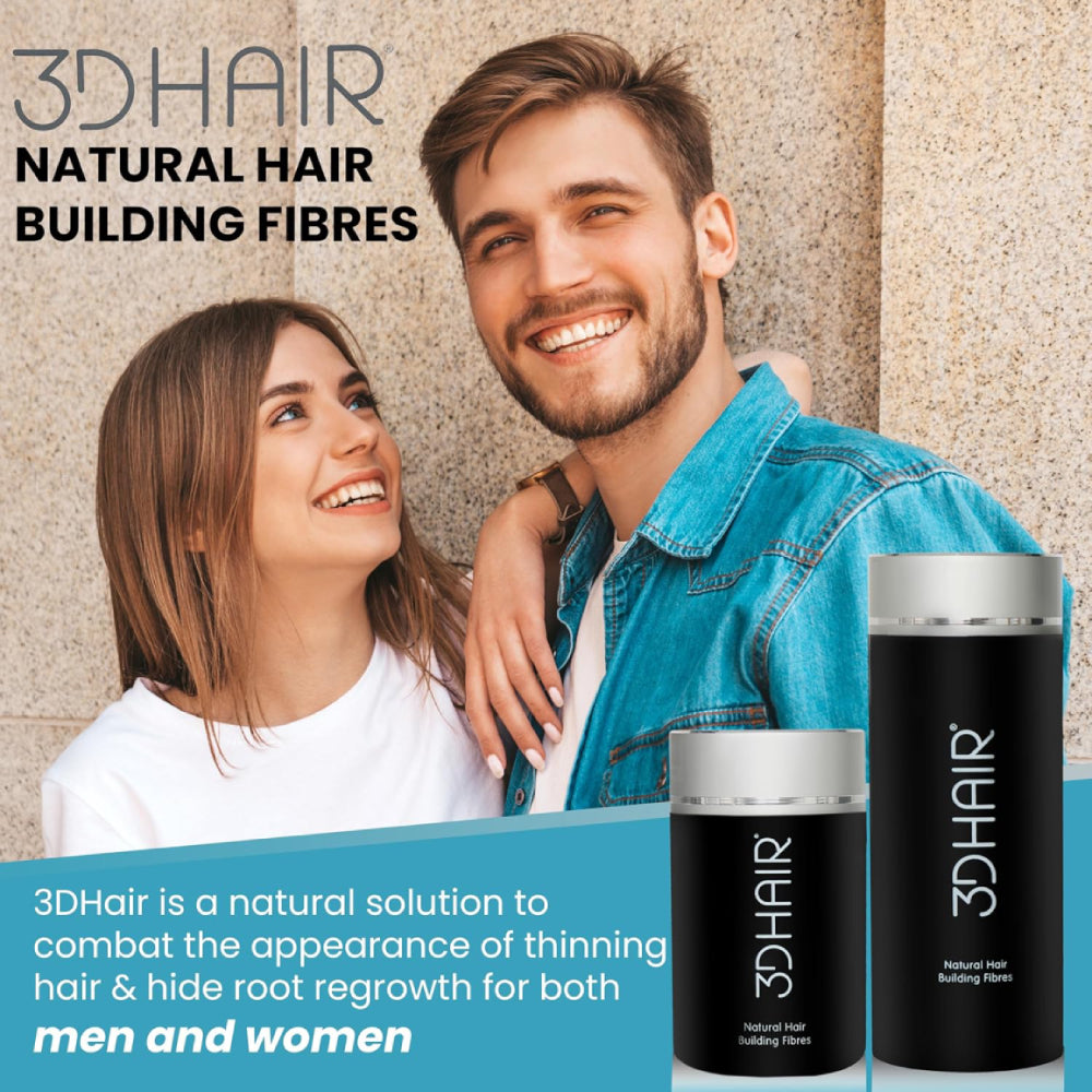 3D Hair Natural Hair Building Fibres For Thinning Hair Black 8g