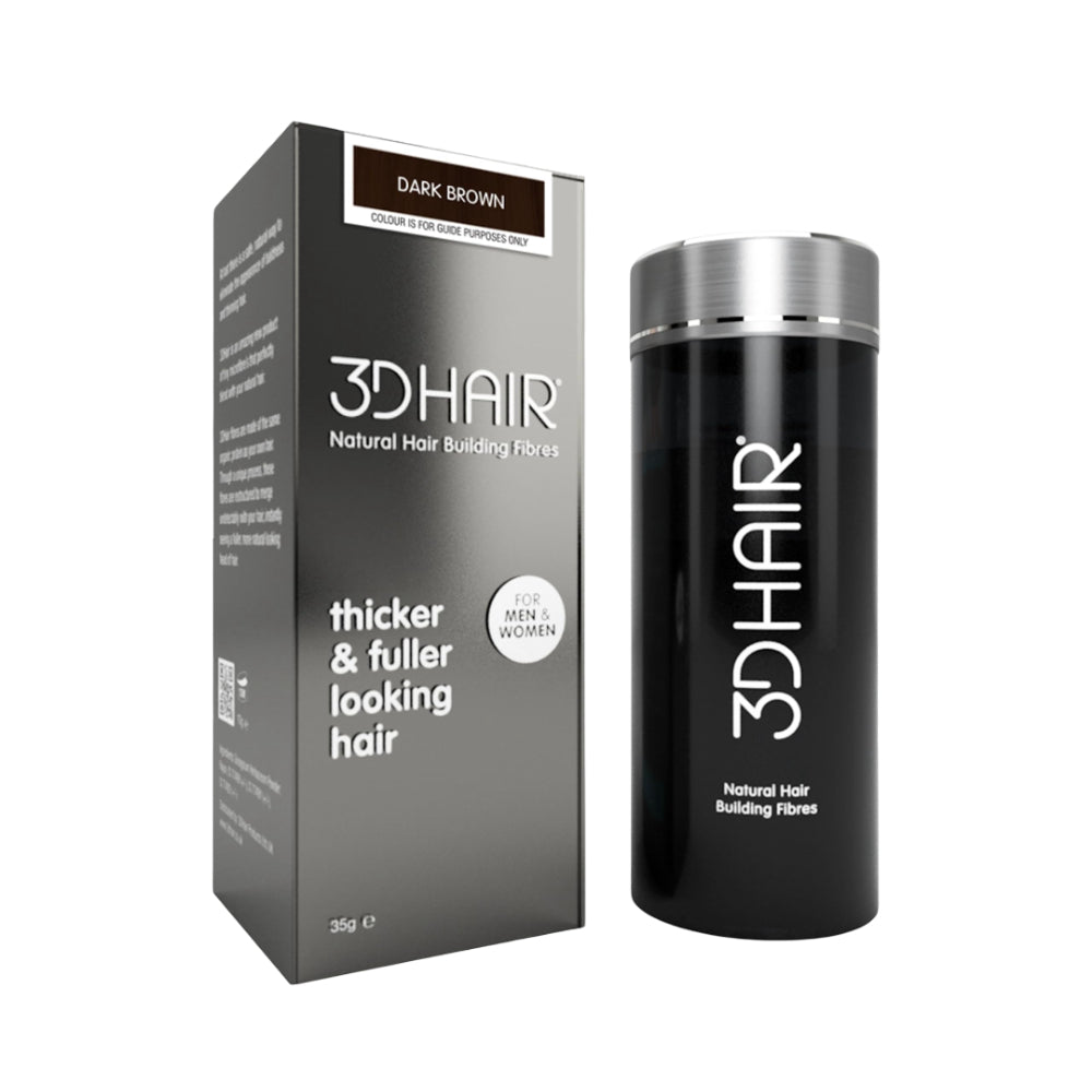 3D Hair Natural Hair Building Fibres For Thinning Hair Dark Brown 35g