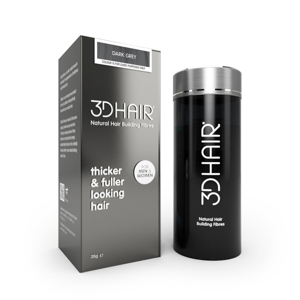 3D Hair Natural Hair Building Fibres For Thinning Hair Dark Grey 35g