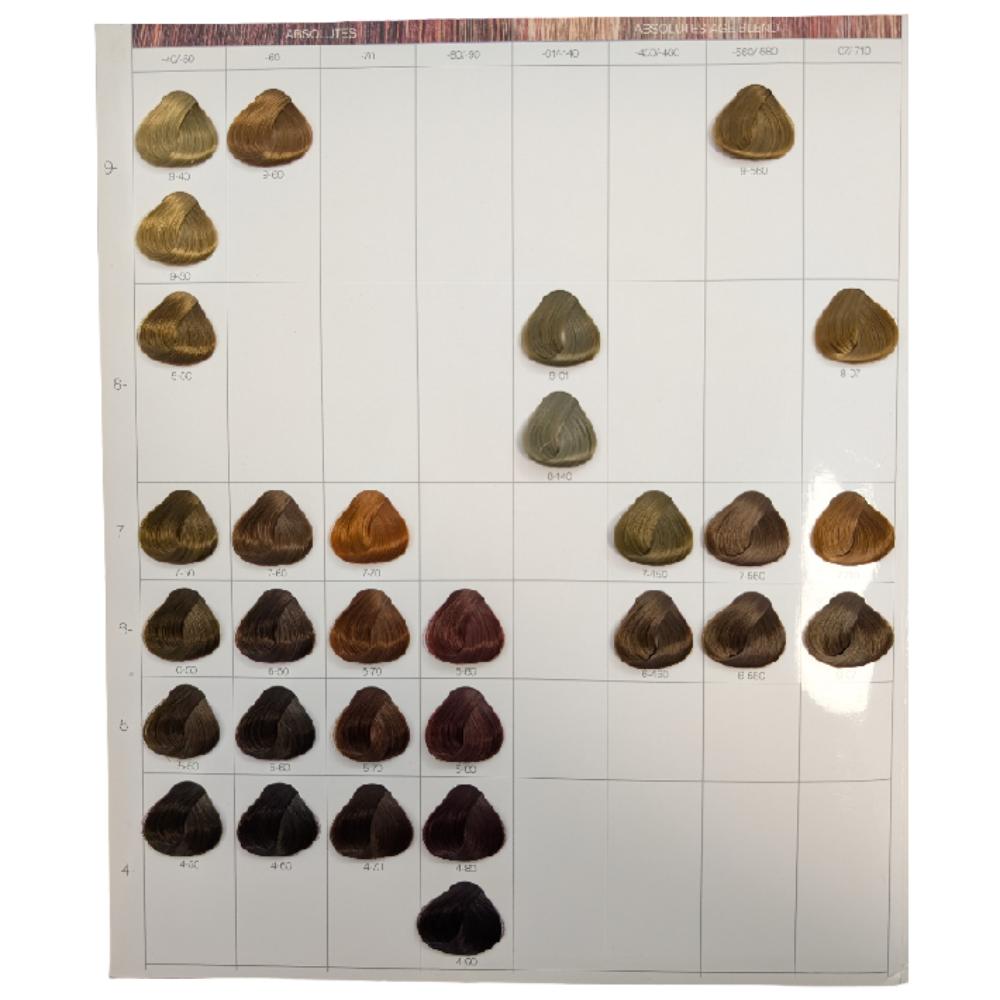 Schwarzkopf Igora Absolutes Colour Chart