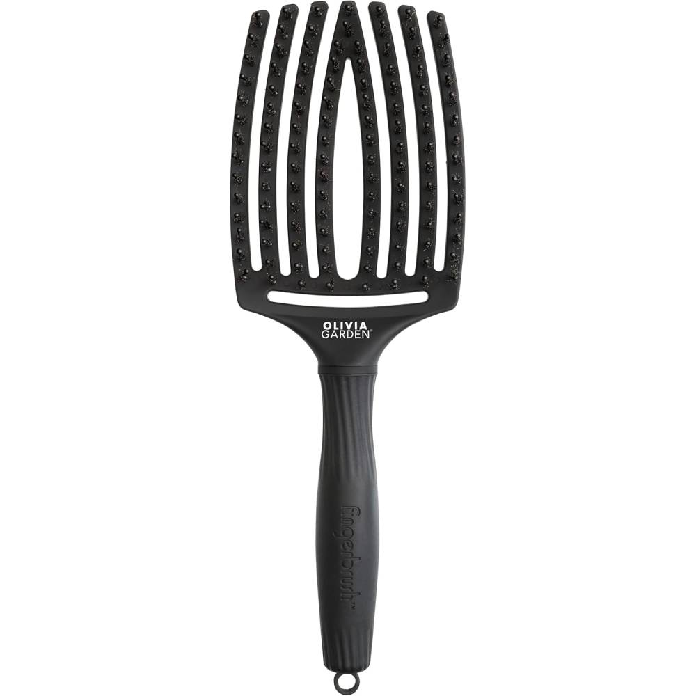 Olivia Garden Fingerbrush Care Iconic Boar & Nylon Full Black Large