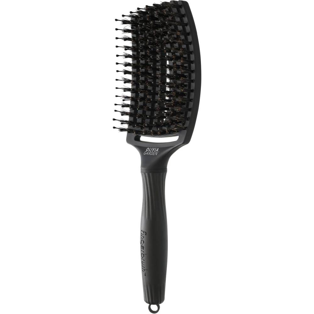 Olivia Garden Fingerbrush Care Iconic Boar & Nylon Full Black Large