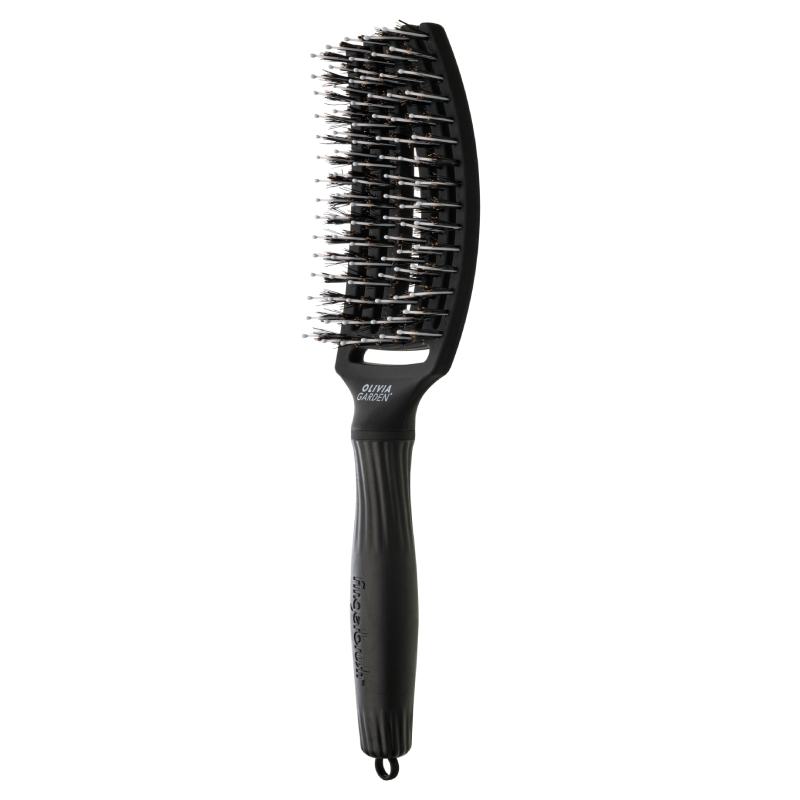 Olivia Garden Fingerbrush Care Iconic Boar & Nylon Full Black Medium