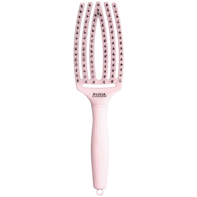 Olivia Garden Fingerbrush Boar & Nylon Pastel Pink Medium