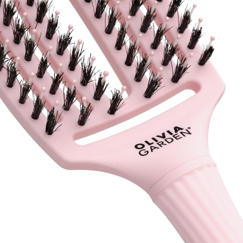 Olivia Garden Fingerbrush Boar & Nylon Pastel Pink Medium