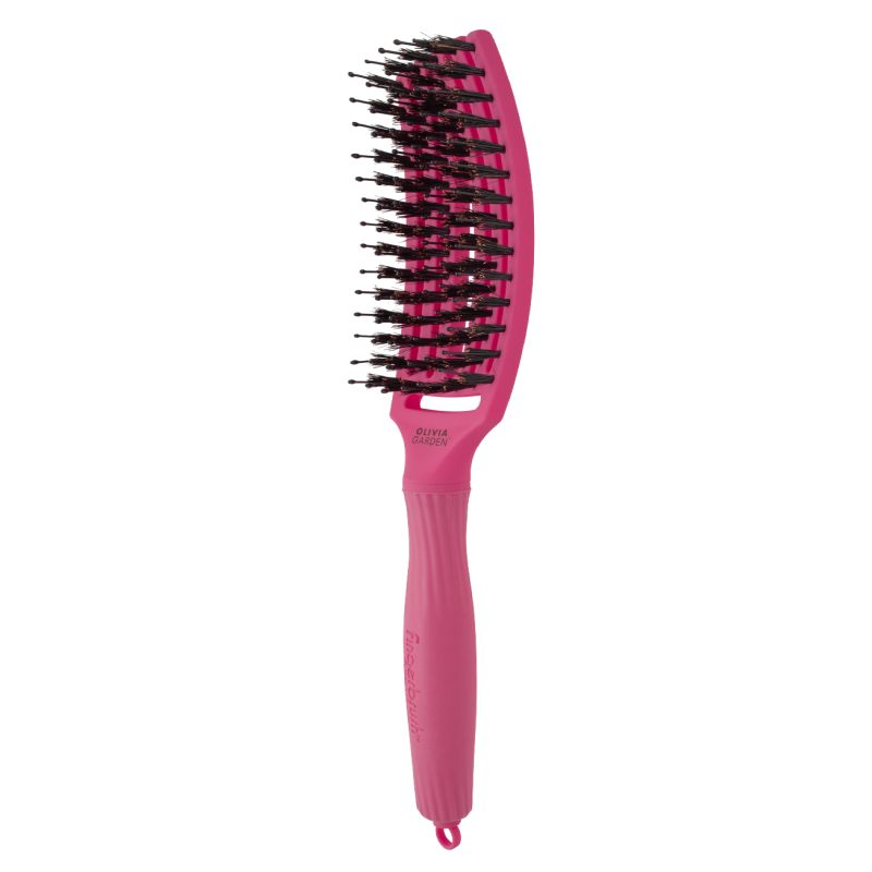 Olivia Garden Fingerbrush Boar & Nylon Hot Pink Medium