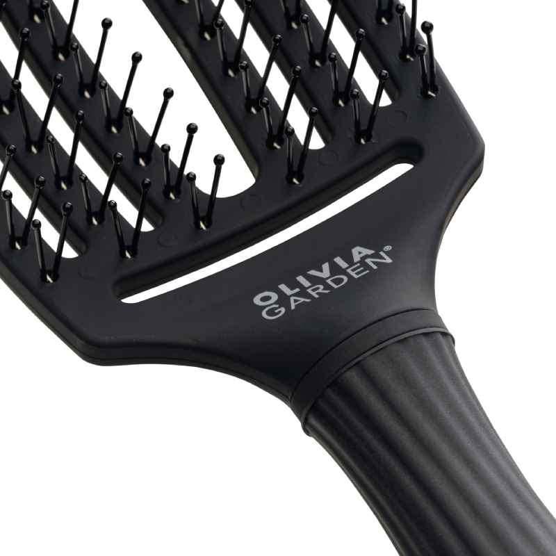 Olivia Garden Fingerbrush Double Bristles Black Medium