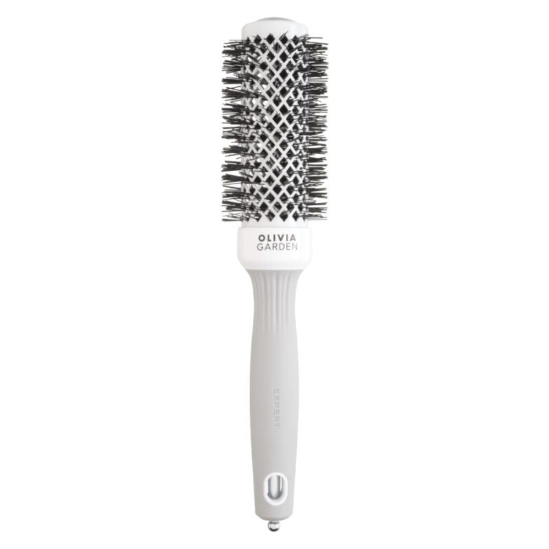Olivia Garden Expert Blowout Shine White & Grey Brush 35