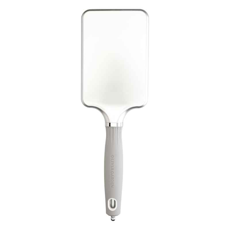 Olivia Garden Expert Care Rectangular Nylon Bristles Silver Brush Large