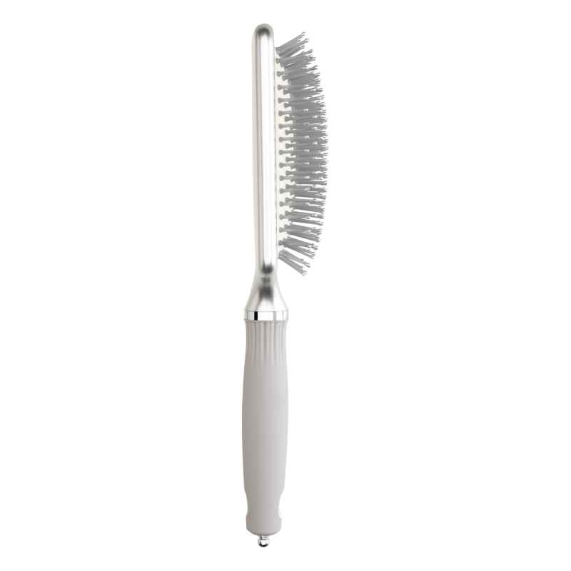 Olivia Garden Expert Care Rectangular Nylon Bristles Silver Brush Large