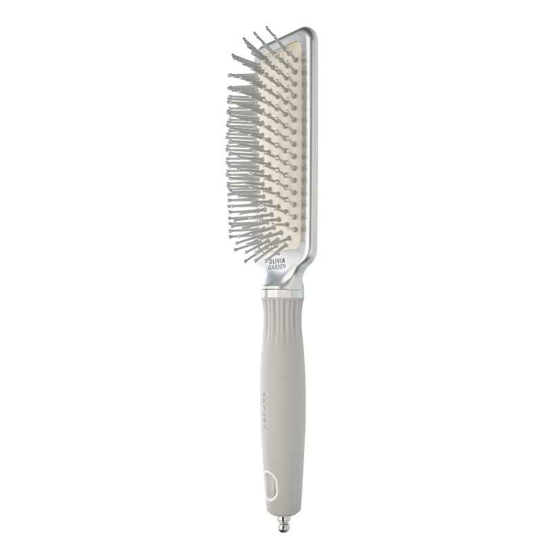 Olivia Garden Expert Care Rectangular Nylon Bristles Silver Brush Small