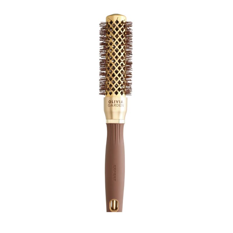 Olivia Garden Expert Blowout Shine Wavy Bristles Gold & Brown Brush 25