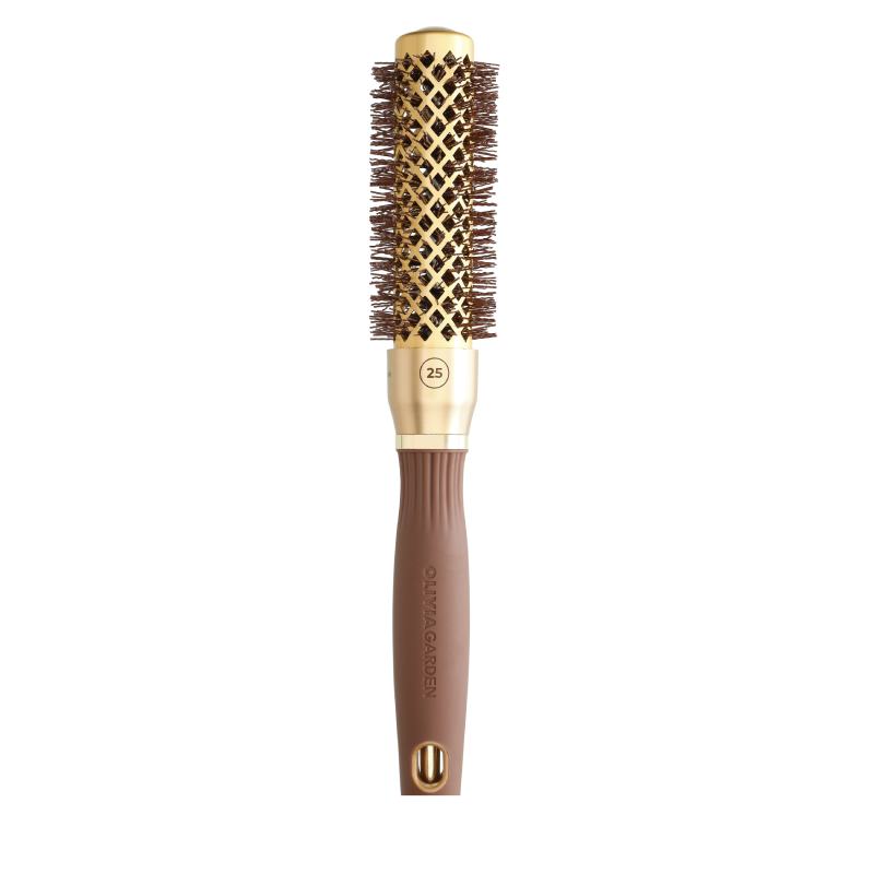 Olivia Garden Expert Blowout Shine Wavy Bristles Gold & Brown Brush 25