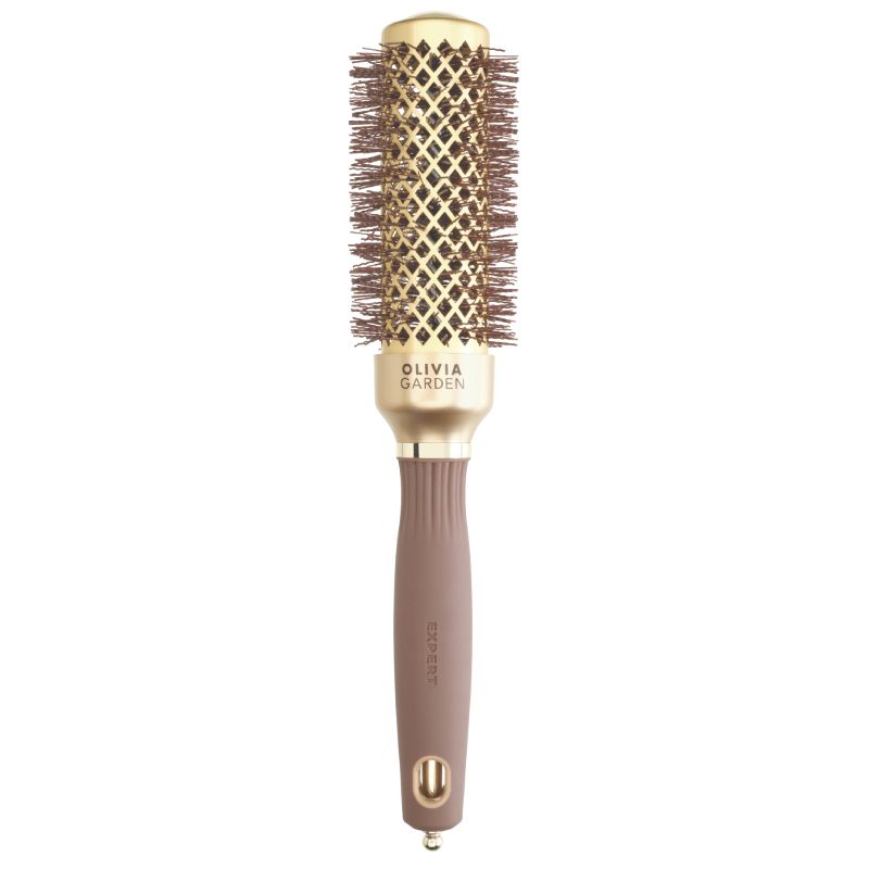 Olivia Garden Expert Blowout Shine Wavy Bristles Gold & Brown Brush 35