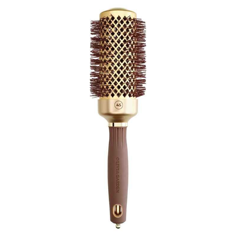 Olivia Garden Expert Blowout Shine Wavy Bristles Gold & Brown Brush 45