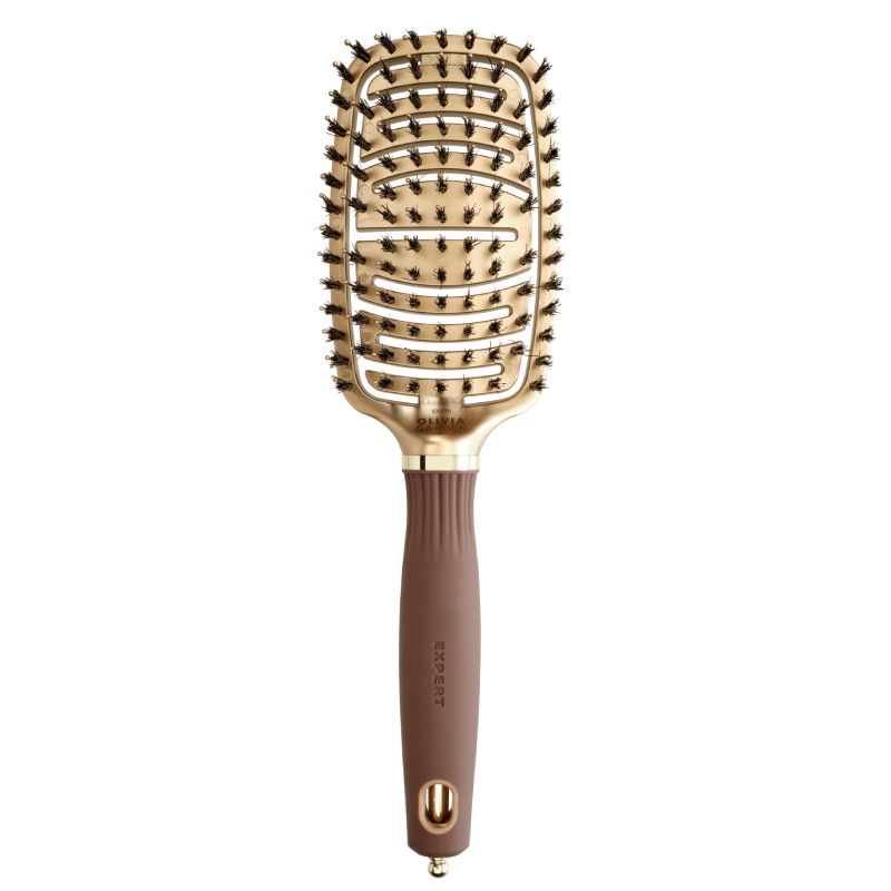 Olivia Garden Expert Care Flex Boar & Nylon Bristles Gold & Brown Brush