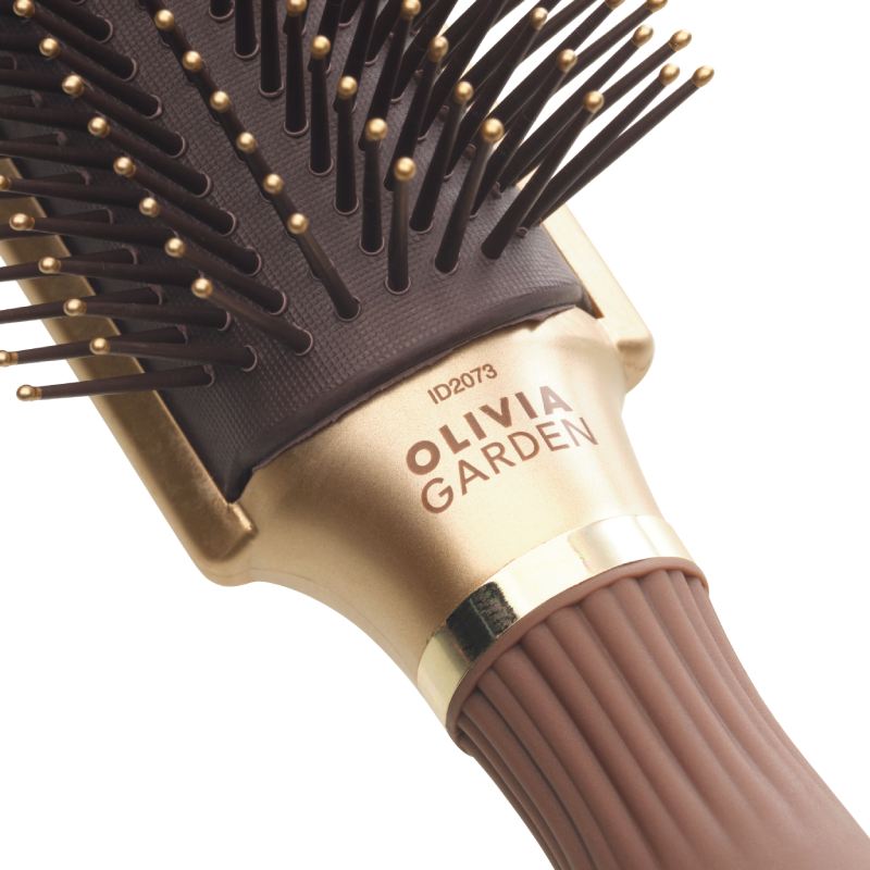 Olivia Garden Expert Style Control Nylon Bristles Gold & Brown Brush