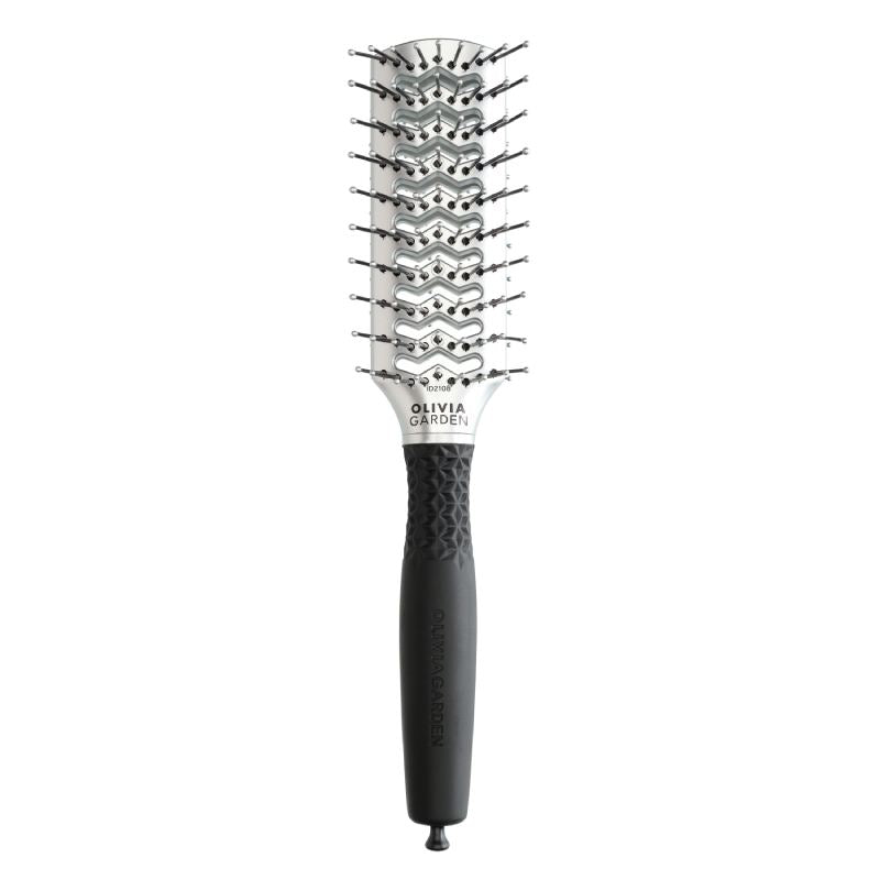 Olivia Garden Essential Style Double Tunnel Nylon/Double Bristles Brush Silver