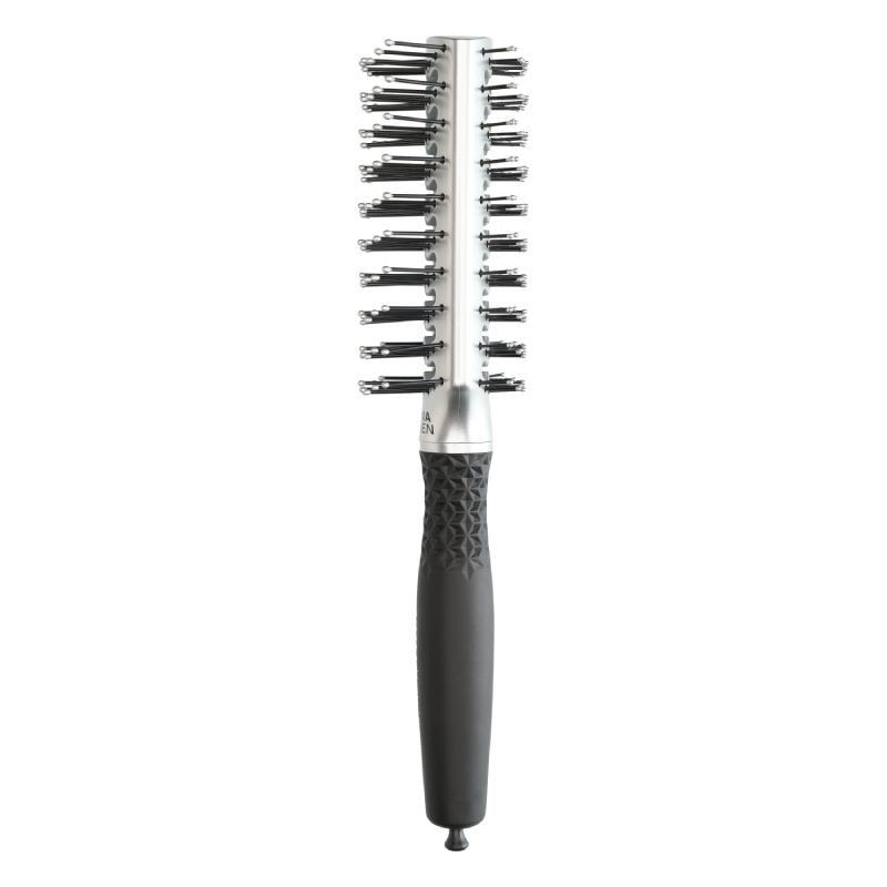 Olivia Garden Essential Style Double Tunnel Nylon/Double Bristles Brush Silver