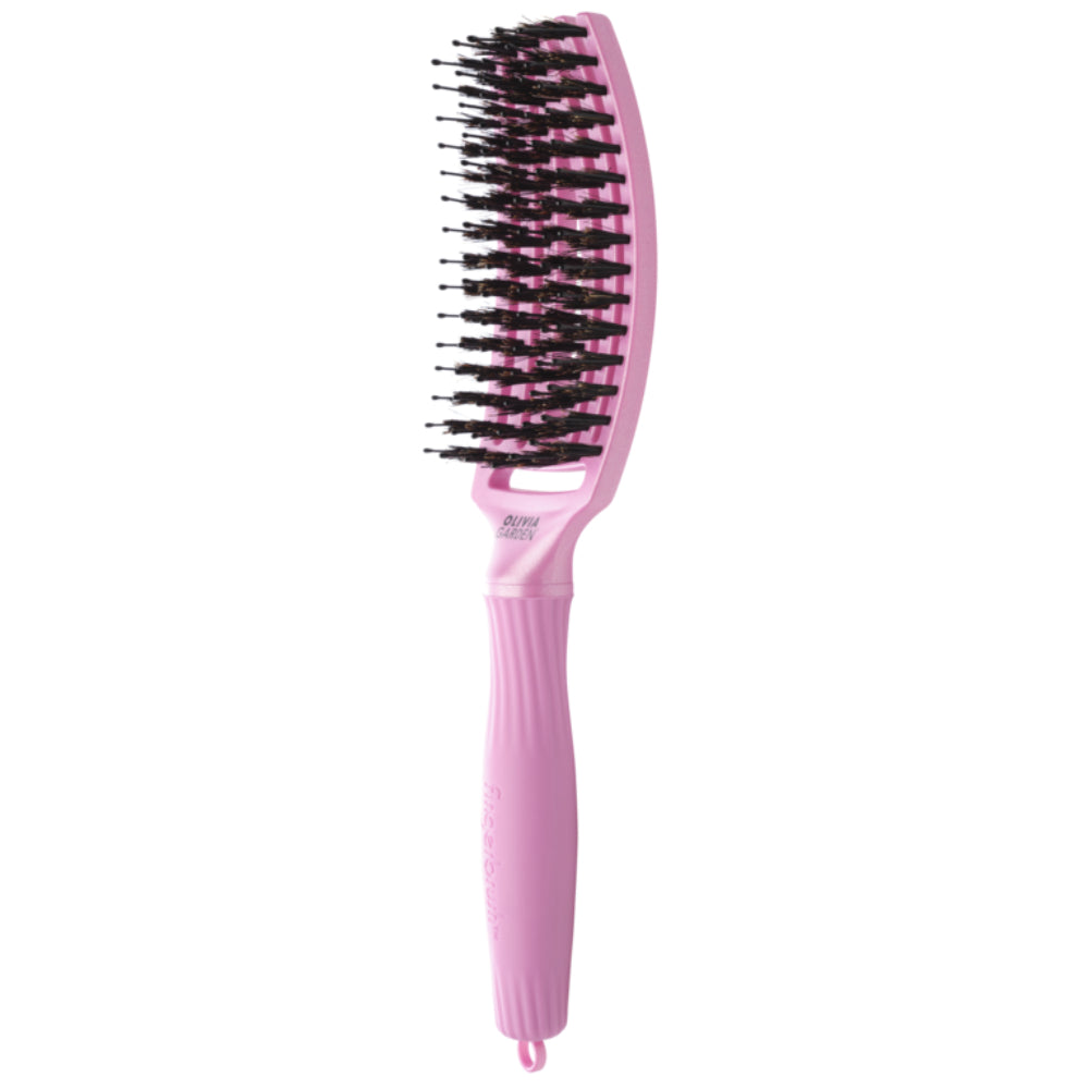 Olivia Garden Fingerbrush Iconic Boar & Nylon Celestial Pink