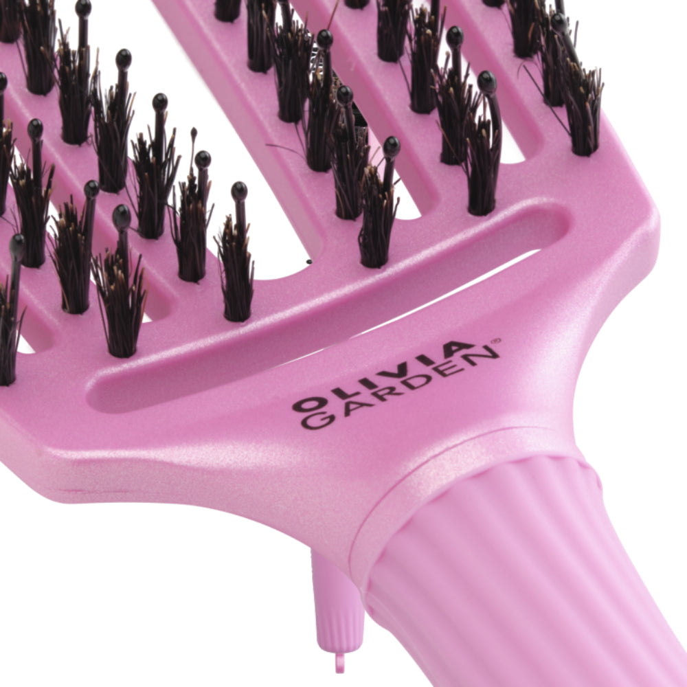 Olivia Garden Fingerbrush Iconic Boar & Nylon Celestial Pink