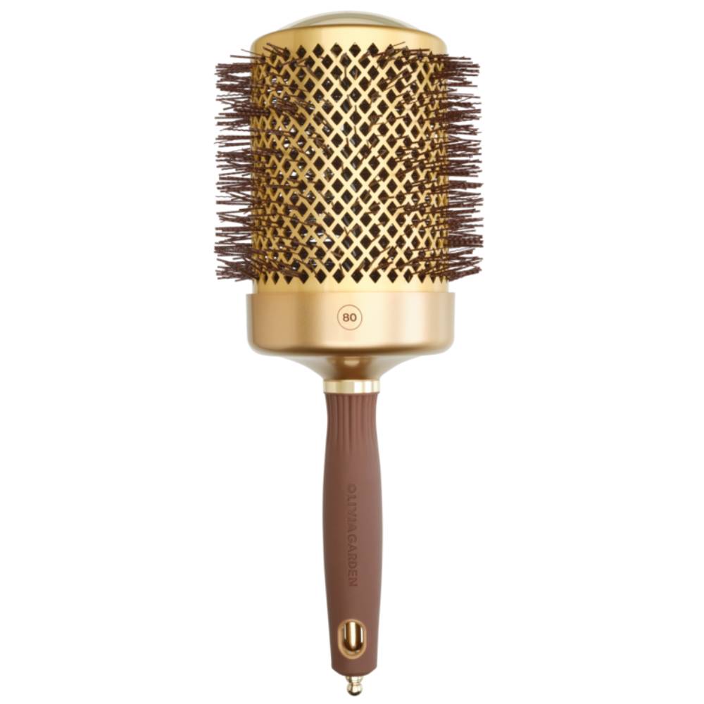 Olivia Garden Expert Blowout Shine Wavy Bristles Gold & Brown Brush 80