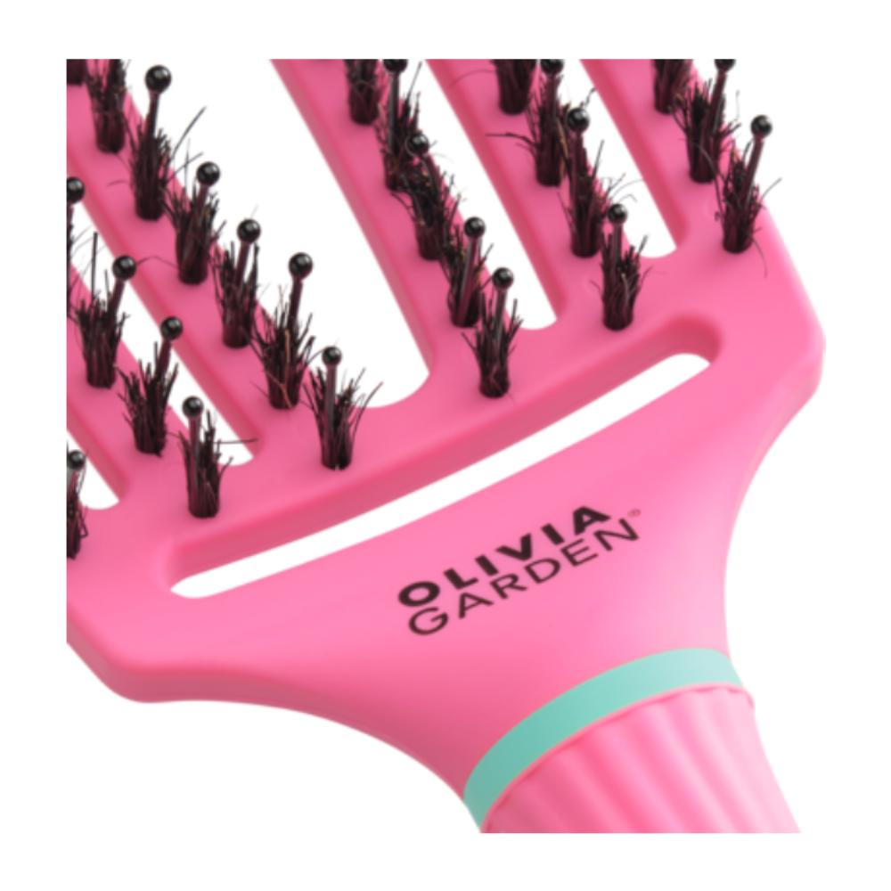 Olivia Garden Fingerbrush Boar & Nylon Inner Child Collection Lollipop Pink