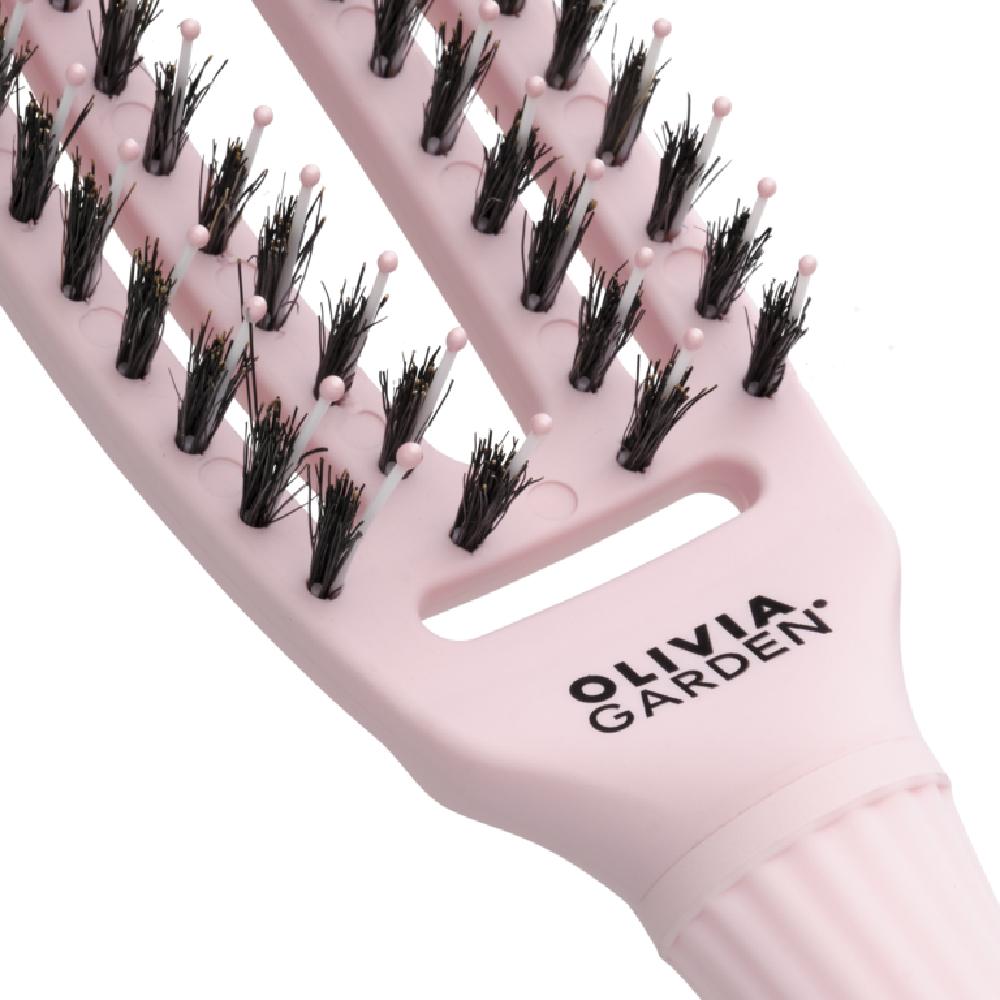 Olivia Garden Fingerbrush Boar & Nylon Pastel Pink Small