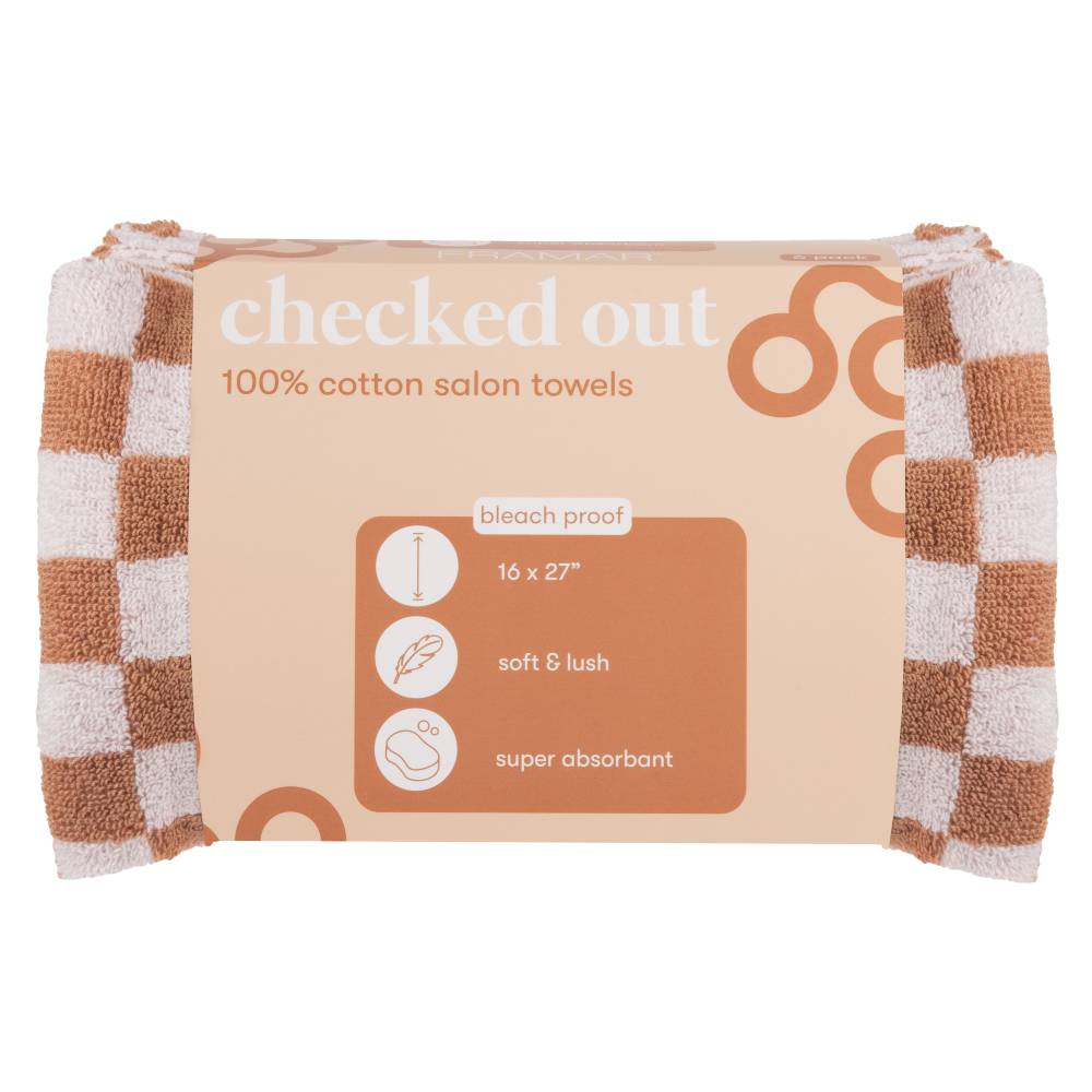 Framar Checked Out Towels (Beige/White)