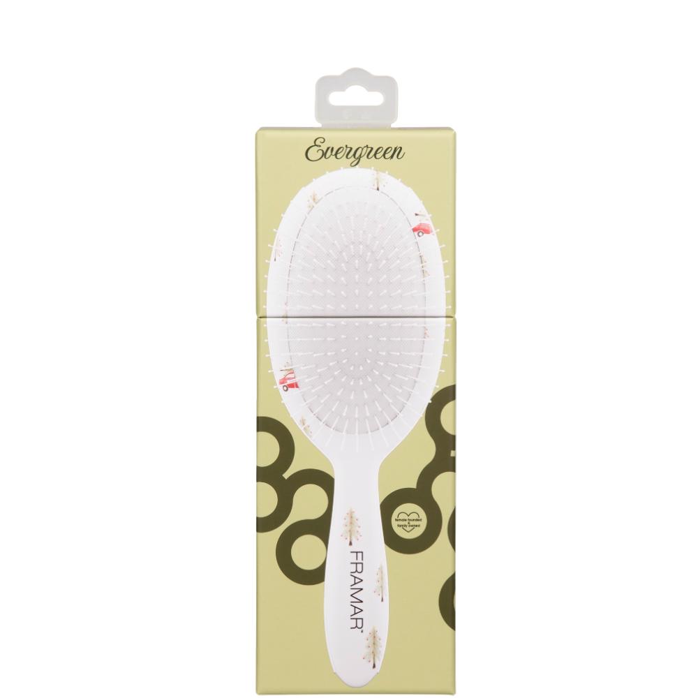 Framar Holly Days Detangle Brush Evergreen