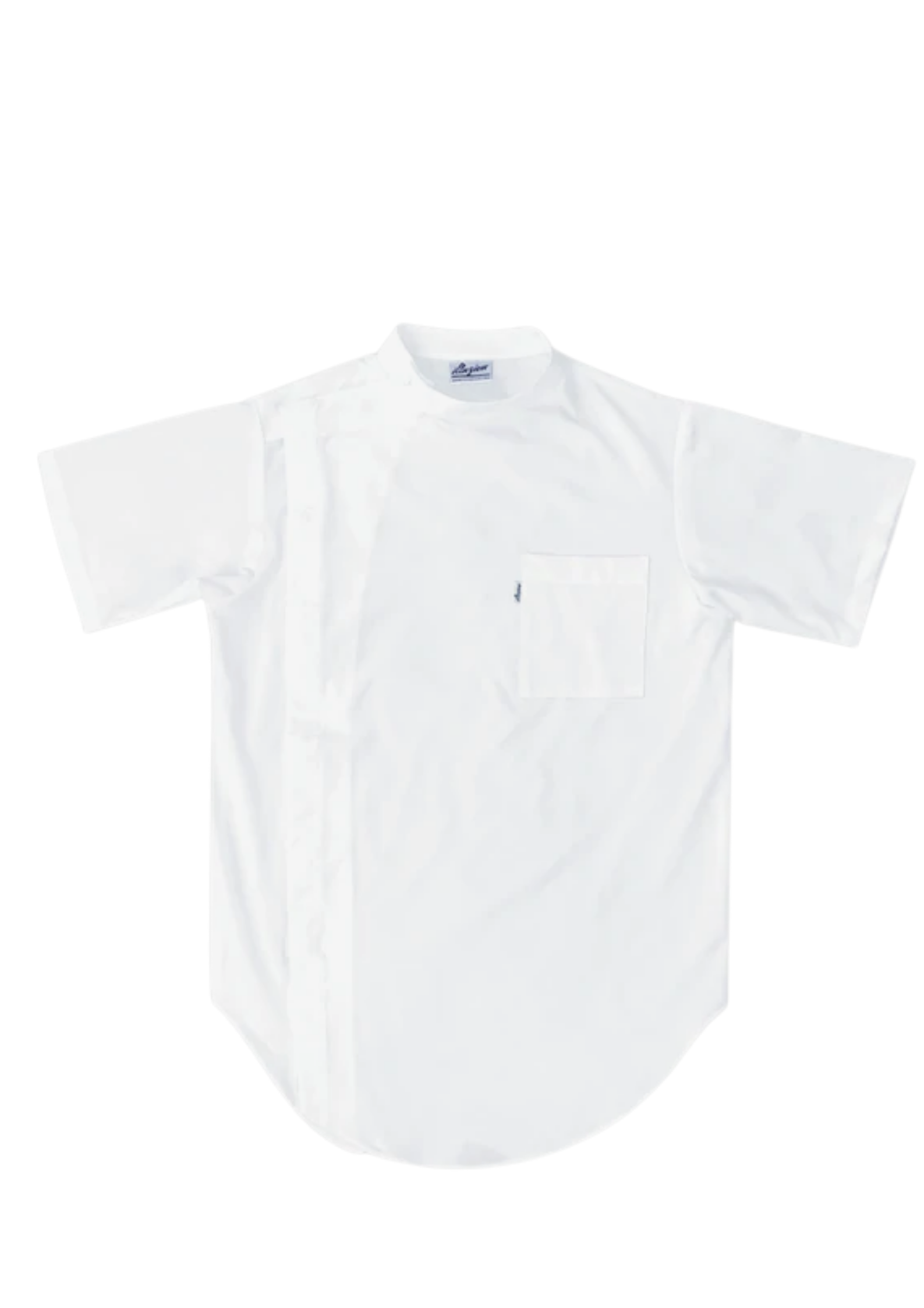 illuzien Solid White Scoop Bottom Barber Smock