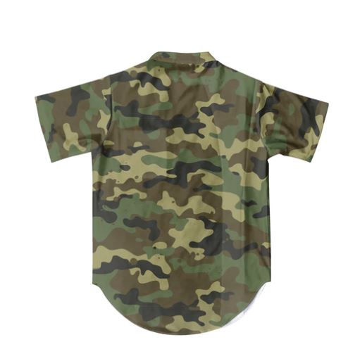 illuzien Woodland Camo Scoop Bottom Barber Smock