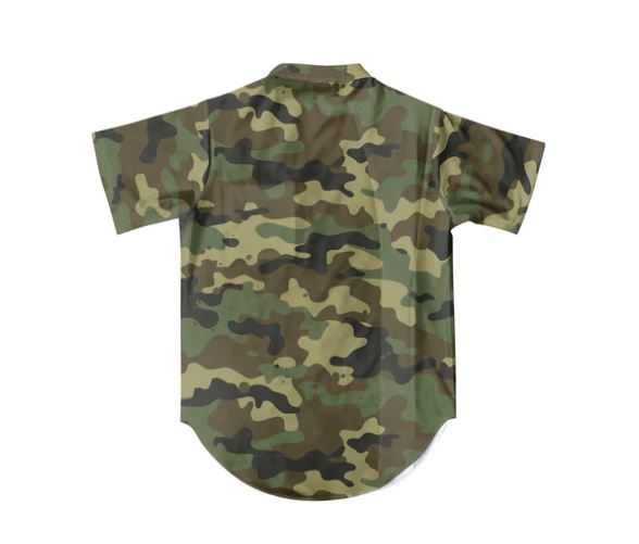 illuzien Woodland Camo Scoop Bottom Barber Smock
