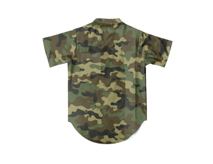 illuzien Woodland Camo Scoop Bottom Barber Smock