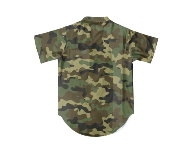 illuzien Woodland Camo Scoop Bottom Barber Smock